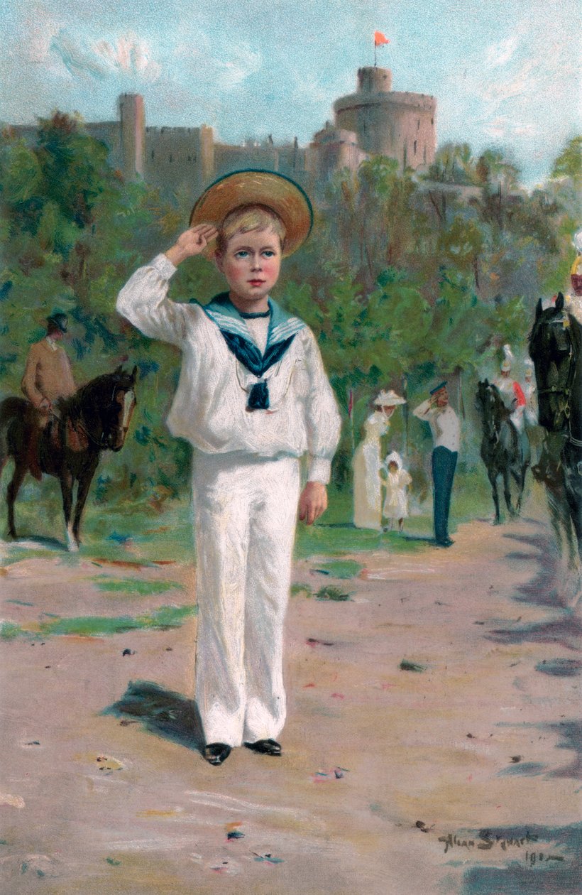 Edward, walesi herceg, tiszteleg a színek előtt, 1902 alkotó: Allan Stewart
