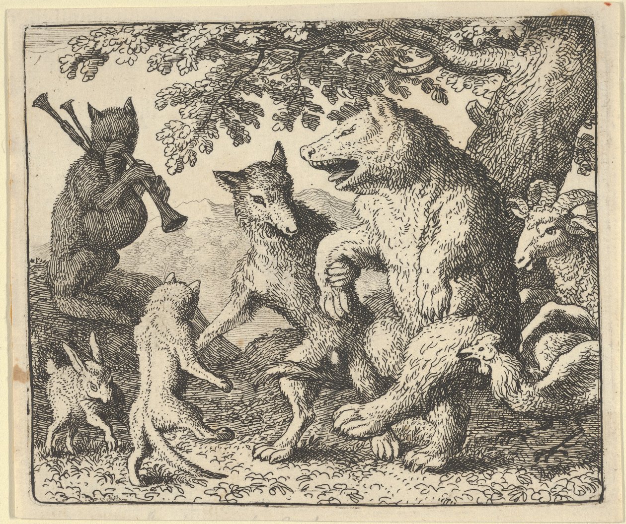 Párt a medve és a farkas tiszteletére, 1650-75. alkotó: Allart van Everdingen
