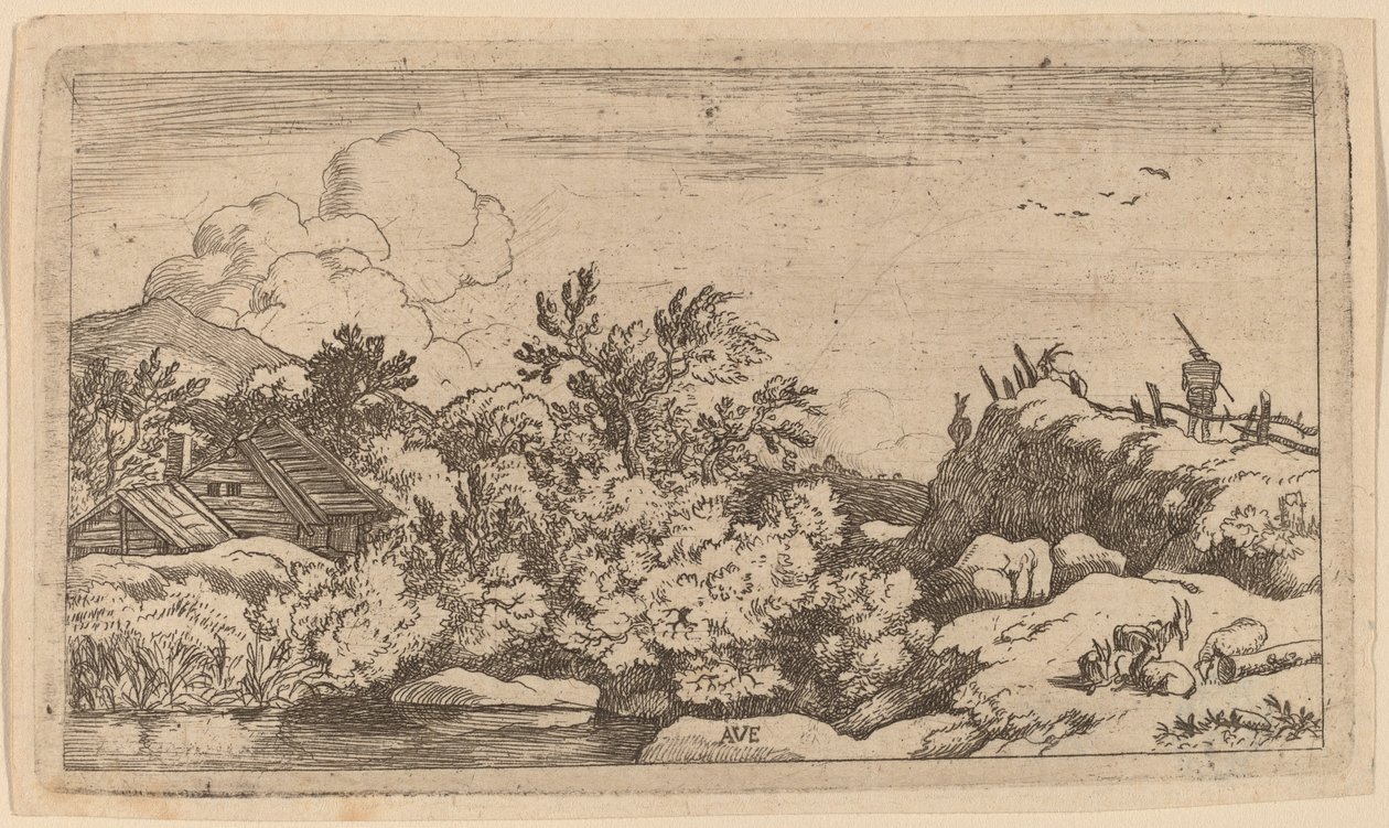 Kecskecsorda a dombon, valószínűleg c. 16451656. alkotó: Allart van Everdingen