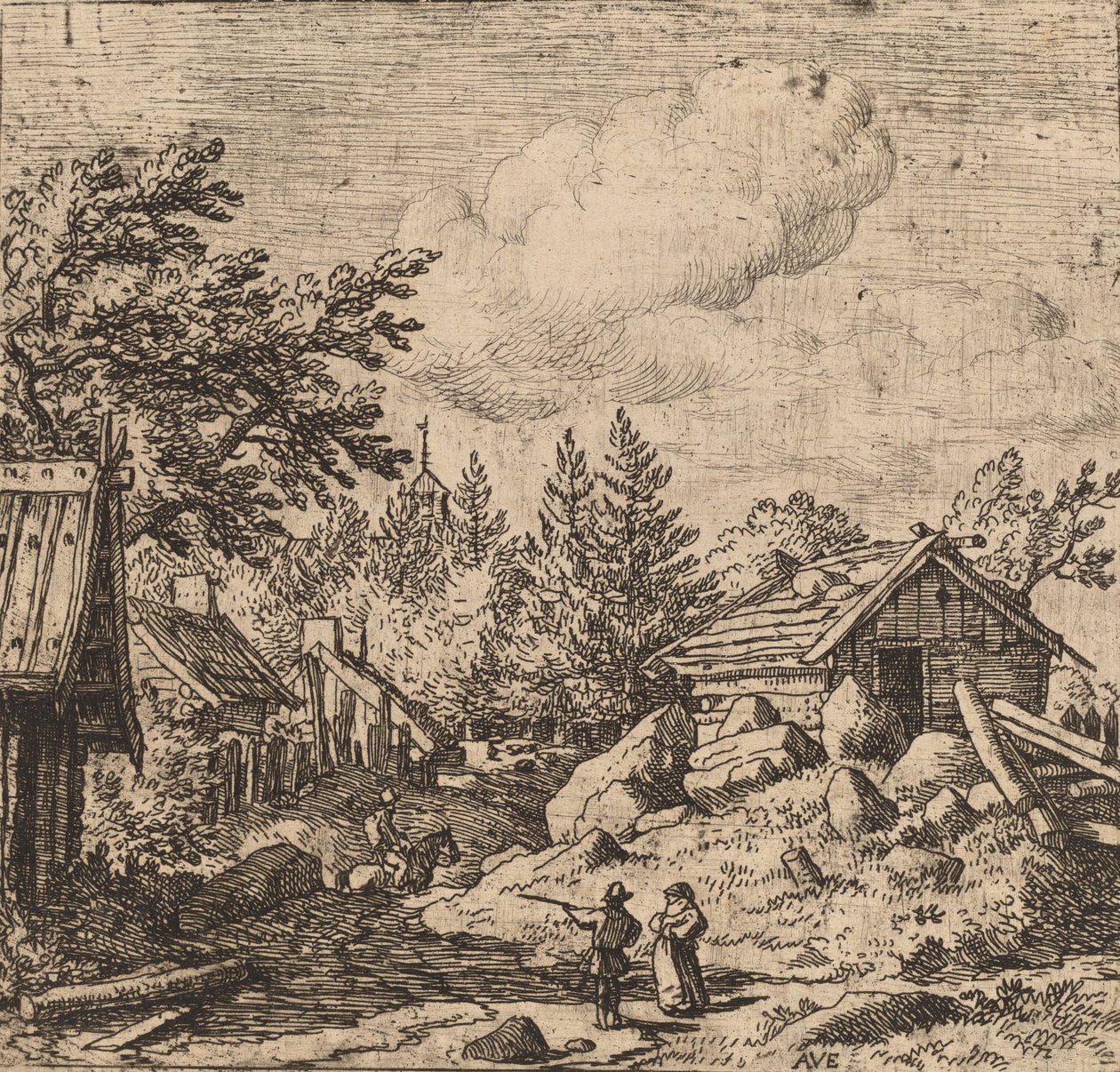 Hamlet a hegyvidéken, valószínűleg c. 16451656. alkotó: Allart van Everdingen