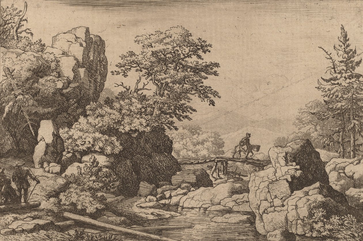 Lovas a hídon, valószínűleg c. 16451656. alkotó: Allart van Everdingen