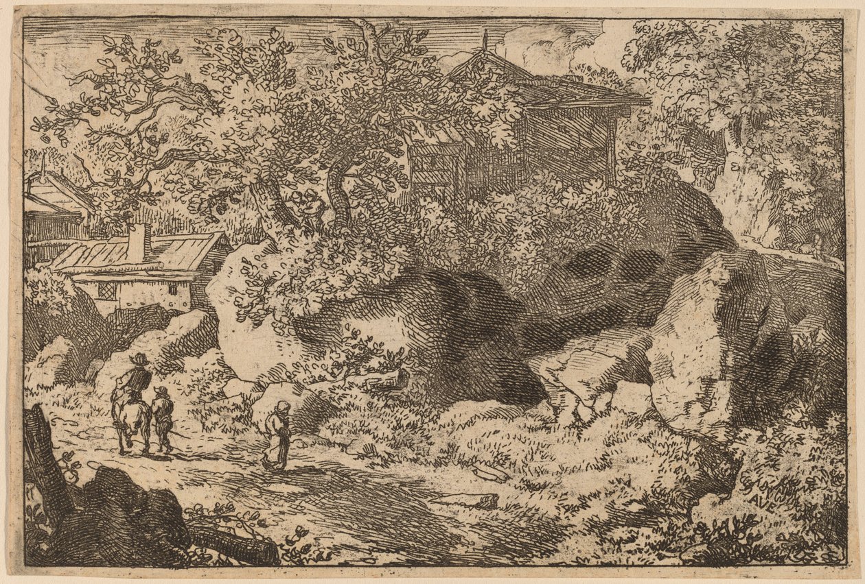 Lóháton ülő paraszt, valószínűleg c. 16451656. alkotó: Allart van Everdingen