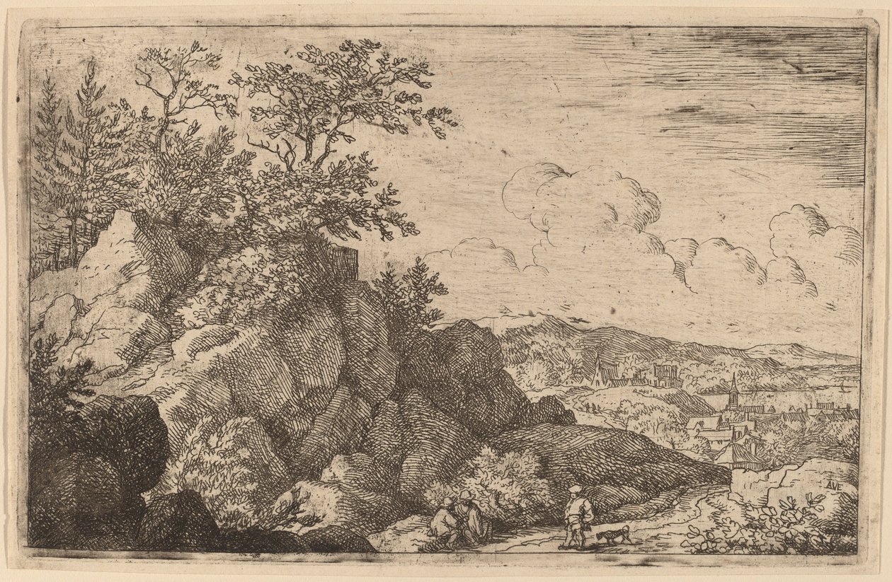 Paraszt a kutyájával, valószínűleg c. 16451656. alkotó: Allart van Everdingen