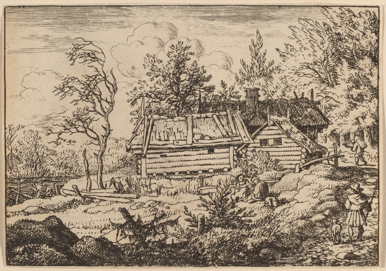 Zarándok kutyával, valószínűleg c. 16451656. alkotó: Allart van Everdingen