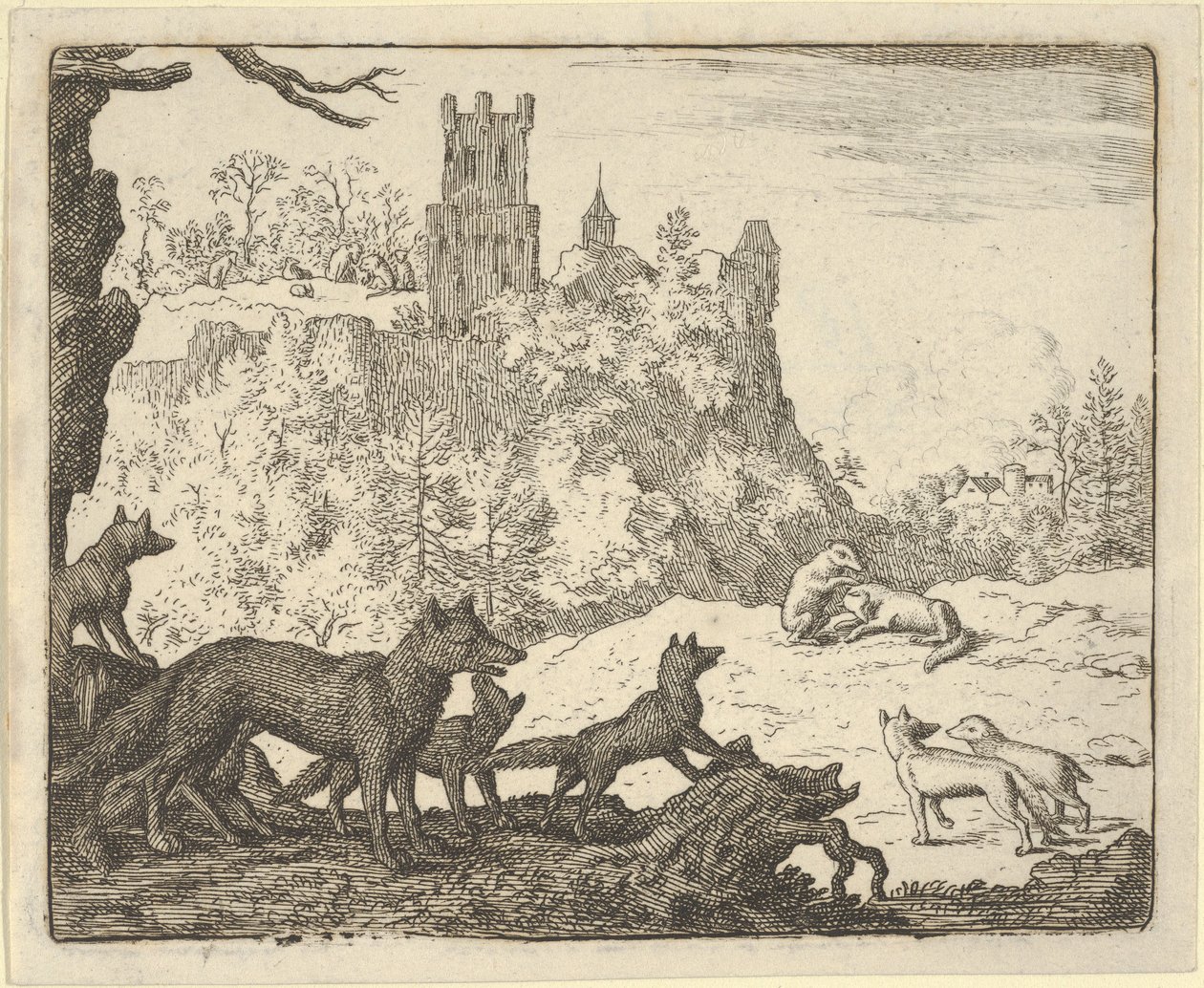Renard Levelek a borzzal, 1650-75. alkotó: Allart van Everdingen