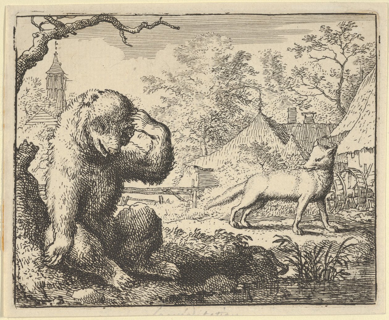 Renard gúnyt űz a medvéből, 1650-75. alkotó: Allart van Everdingen