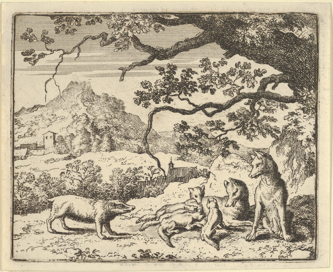 Renard új idézetet kap a borztól, 1650-75. alkotó: Allart van Everdingen