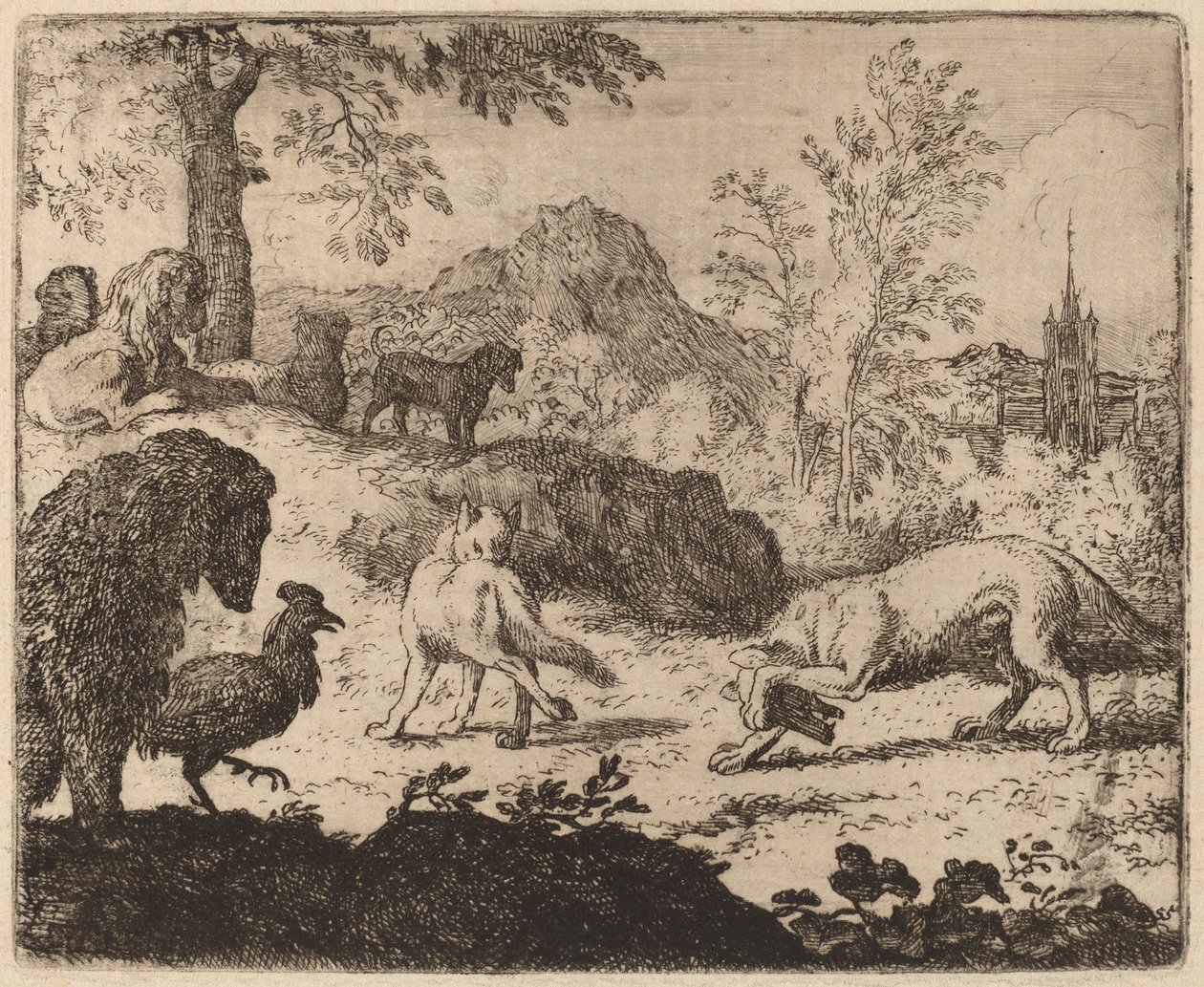 Reynard megvakítja a farkast egy szemmel, valószínűleg c. 16451656. alkotó: Allart van Everdingen