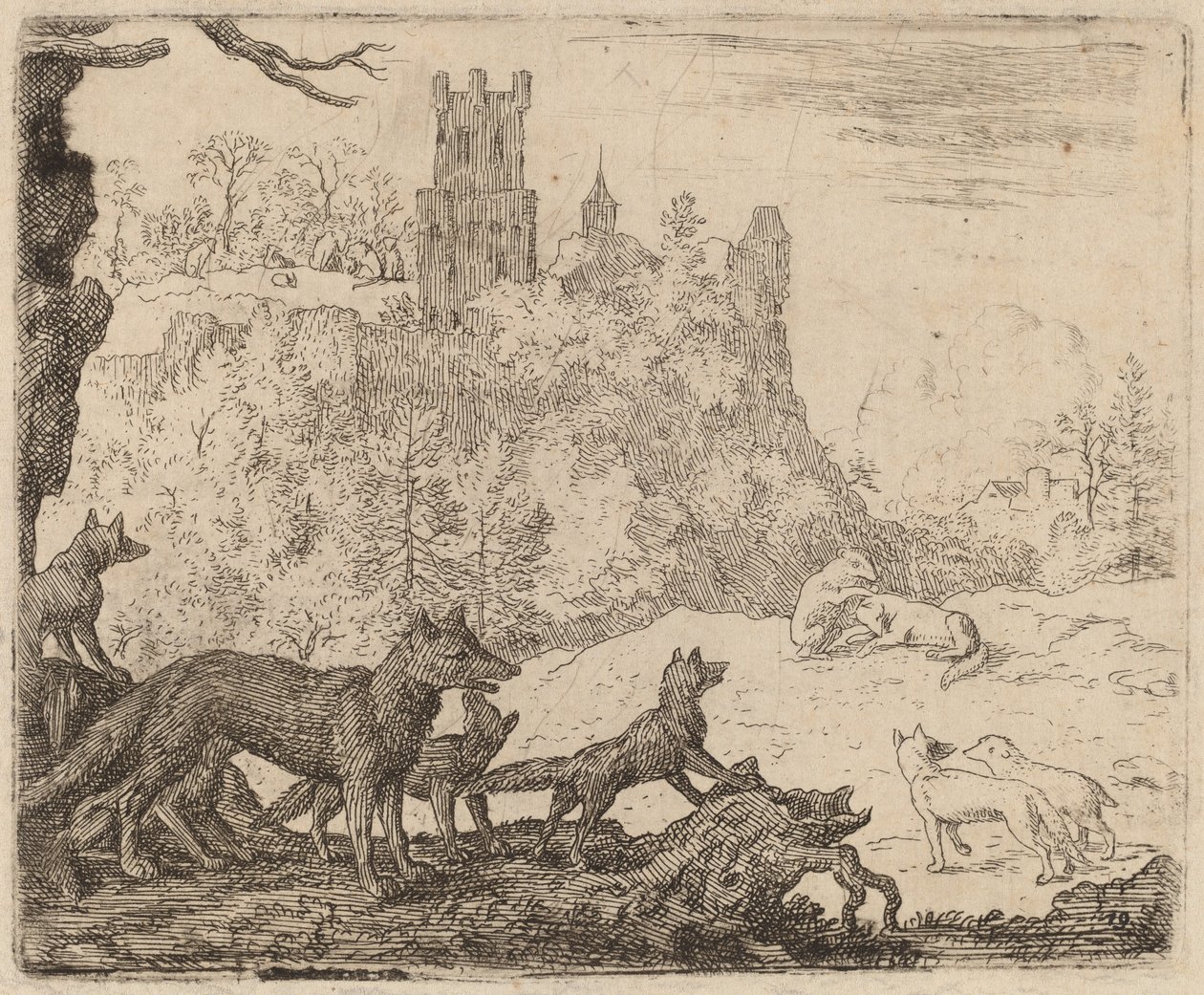 Reynard elutazik a borzsal, valószínűleg c. 16451656. alkotó: Allart van Everdingen