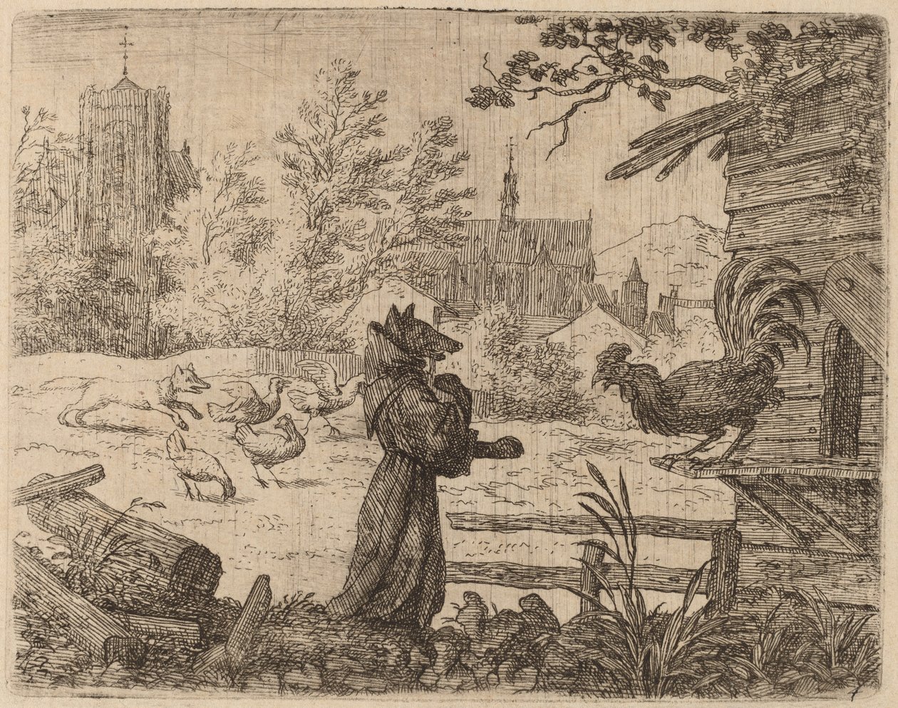 Reynard Szerzetesnek álcázott, valószínűleg c. 16451656. alkotó: Allart van Everdingen