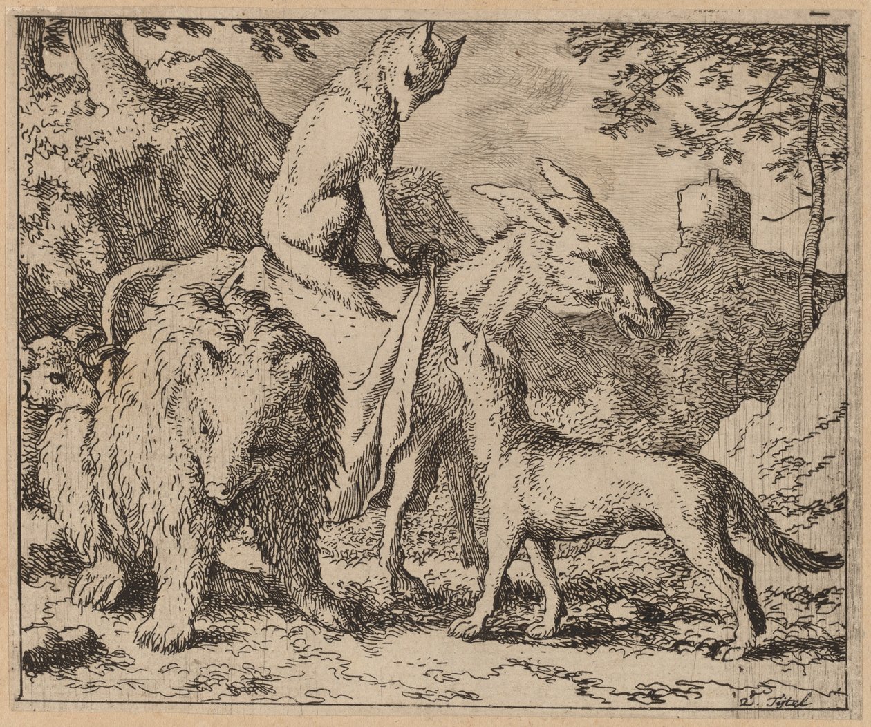 Reynard Seated Atop the Ass, valószínűleg c. 16451656. alkotó: Allart van Everdingen