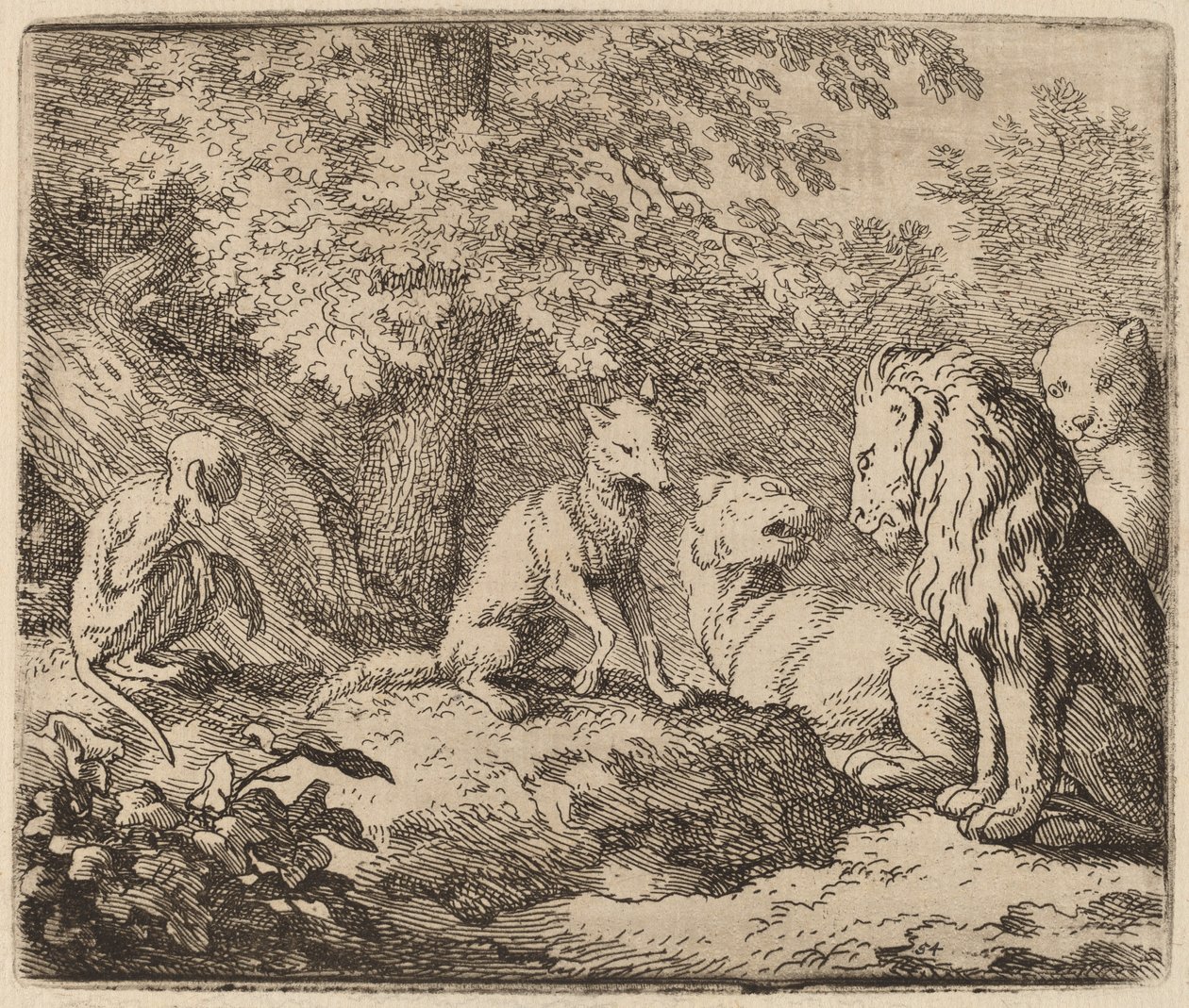 Reynard elmeséli a rejtett kincs történetét, valószínűleg c. 16451656. alkotó: Allart van Everdingen