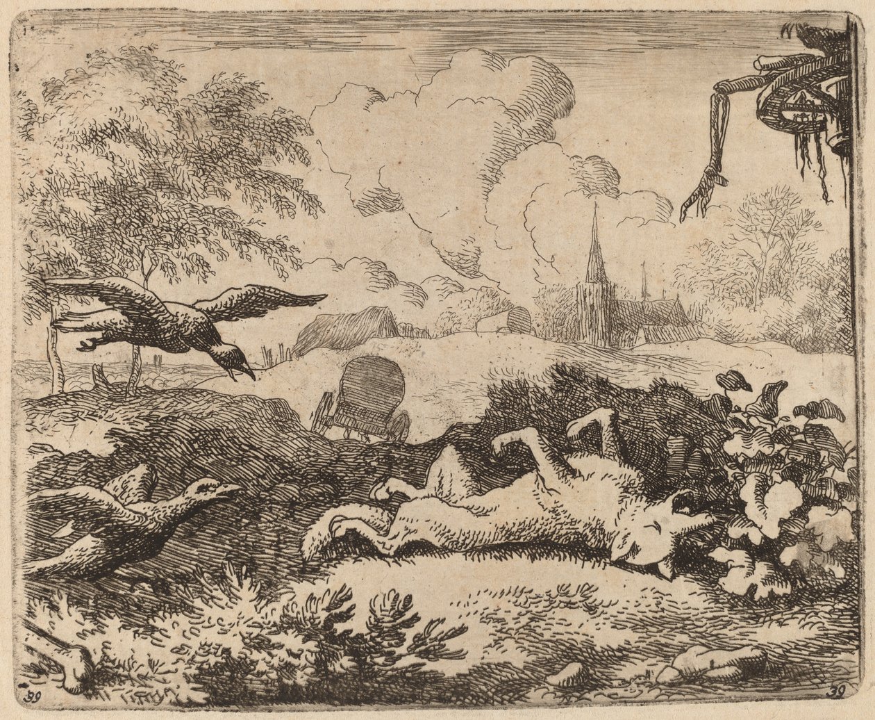 Reynard és a varjak, valószínűleg c. 16451656. alkotó: Allart van Everdingen