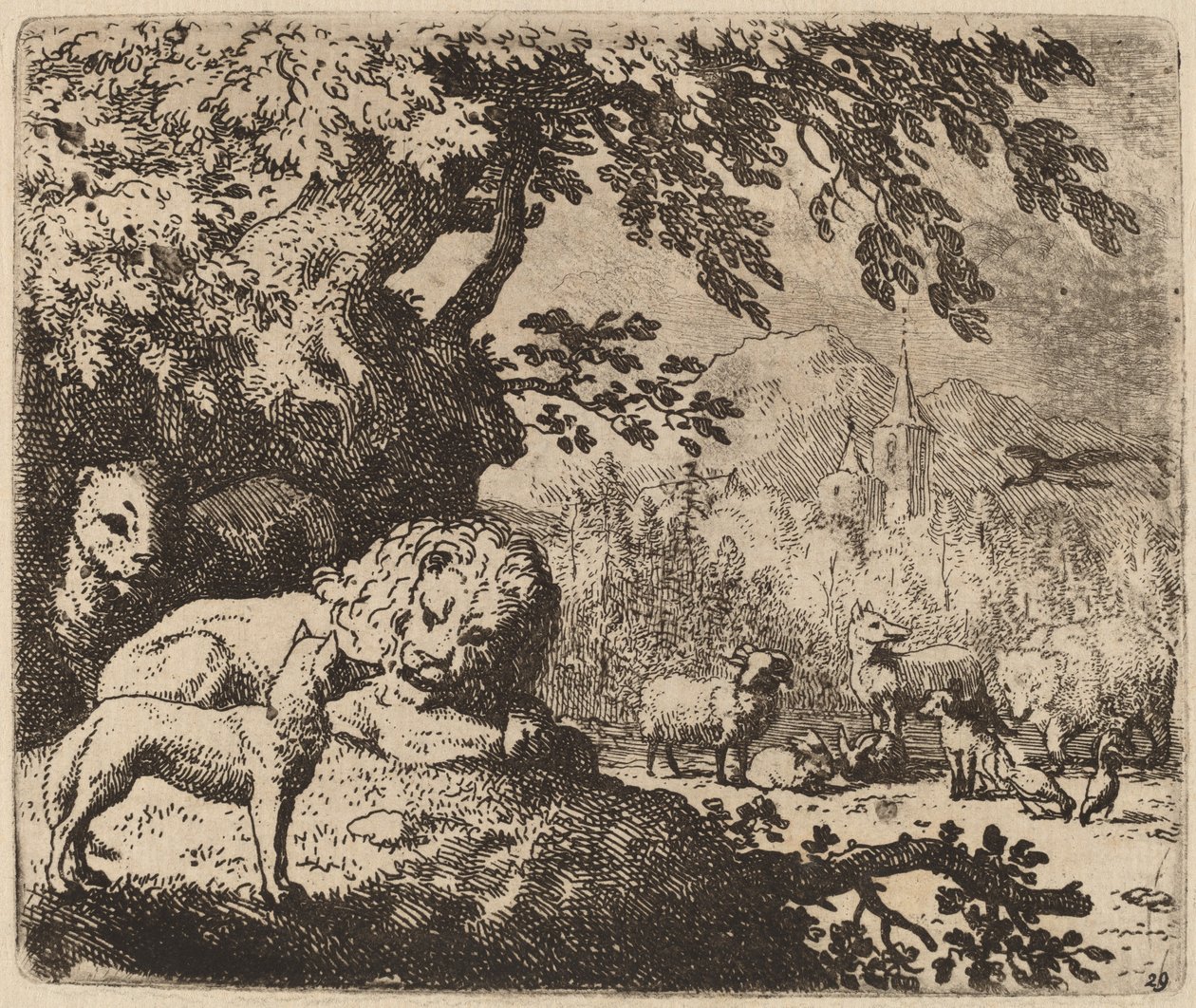 Reynard a Tanácsban az oroszlánnal és az oroszlánnal, valószínűleg c. 16451656. alkotó: Allart van Everdingen