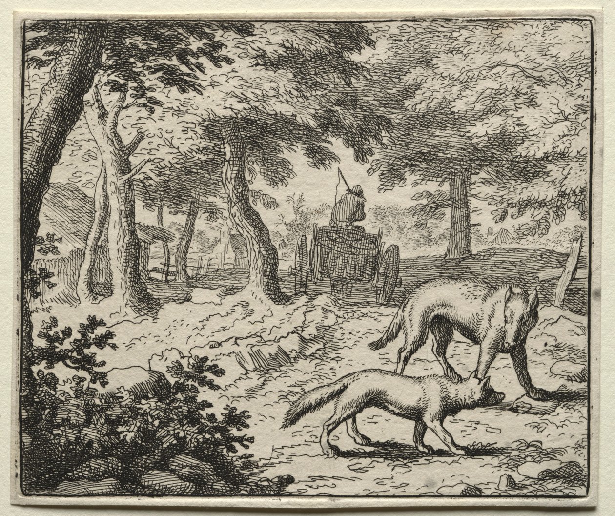 Reynard, a róka: Reynard borzok védelme. alkotó: Allart van Everdingen