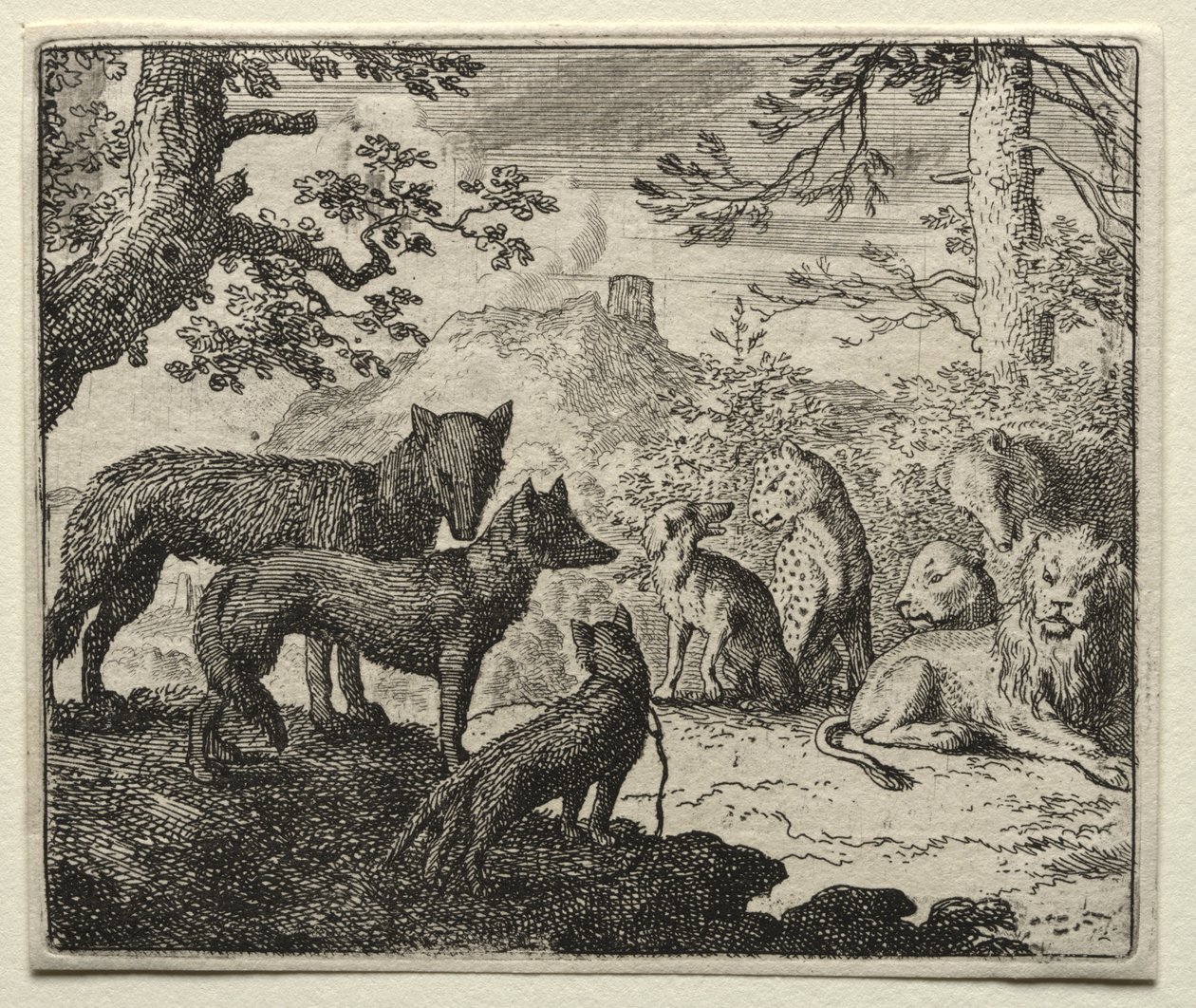 Reynard the Fox: Reynard rokonai elhagyják az udvart alkotó: Allart van Everdingen