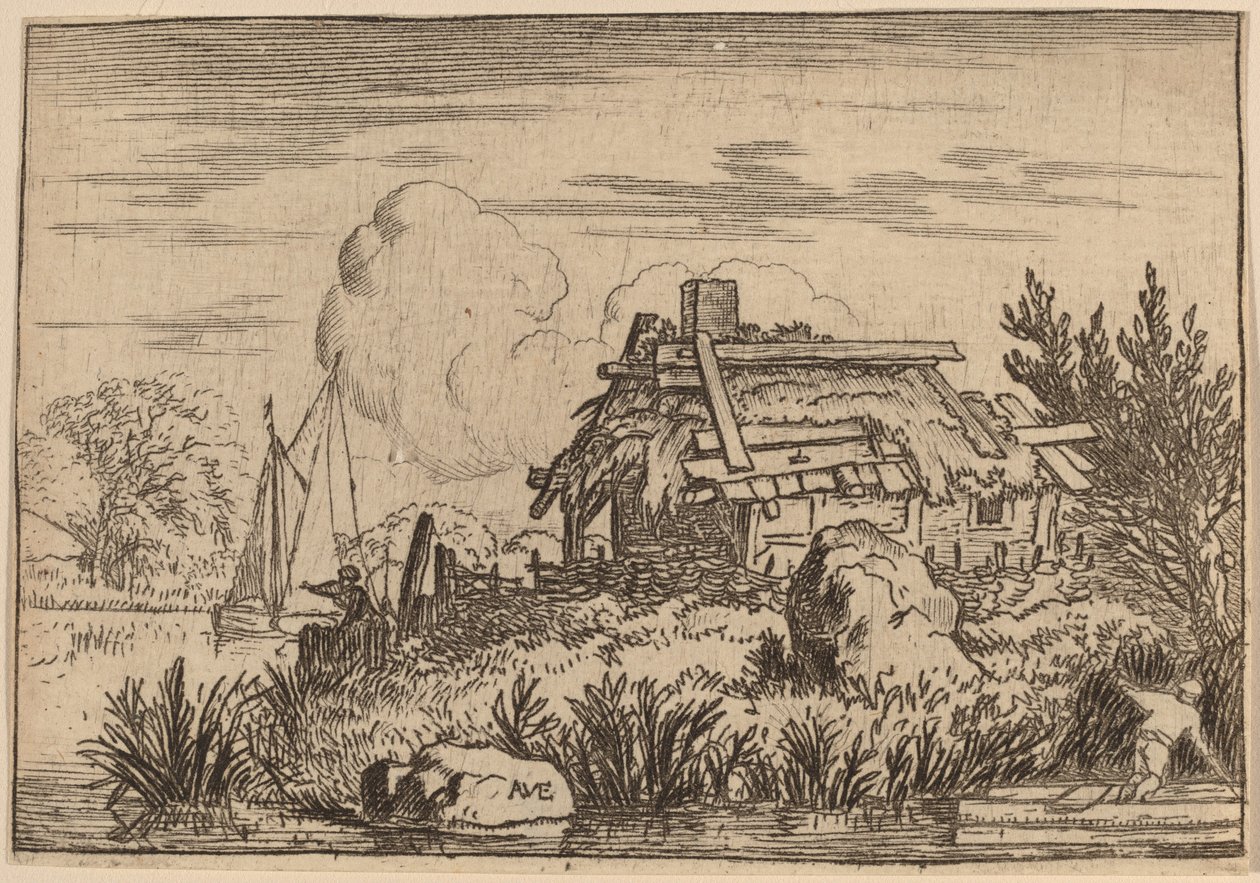 Romos házikó, Vízzel körülvéve, valószínűleg c. 16451656. alkotó: Allart van Everdingen