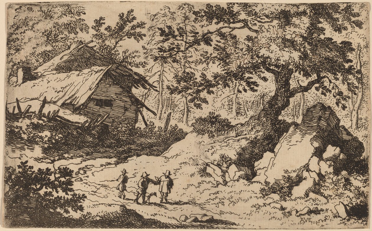 Romos kunyhó, valószínűleg c. 16451656. alkotó: Allart van Everdingen