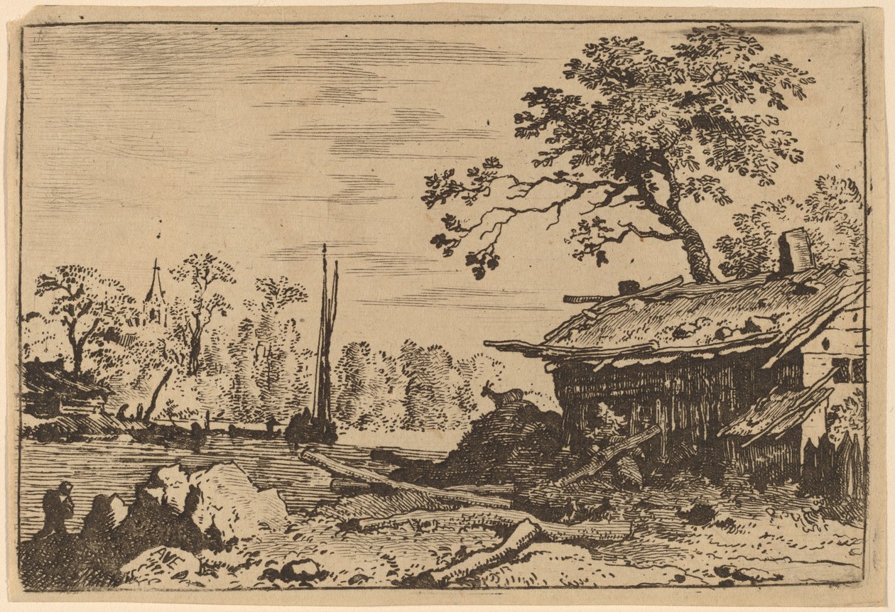 Romos kunyhó, valószínűleg c. 16451656. alkotó: Allart van Everdingen