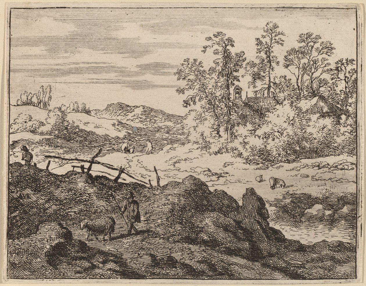 Pásztor báránnyal, valószínűleg c. 16451656. alkotó: Allart van Everdingen