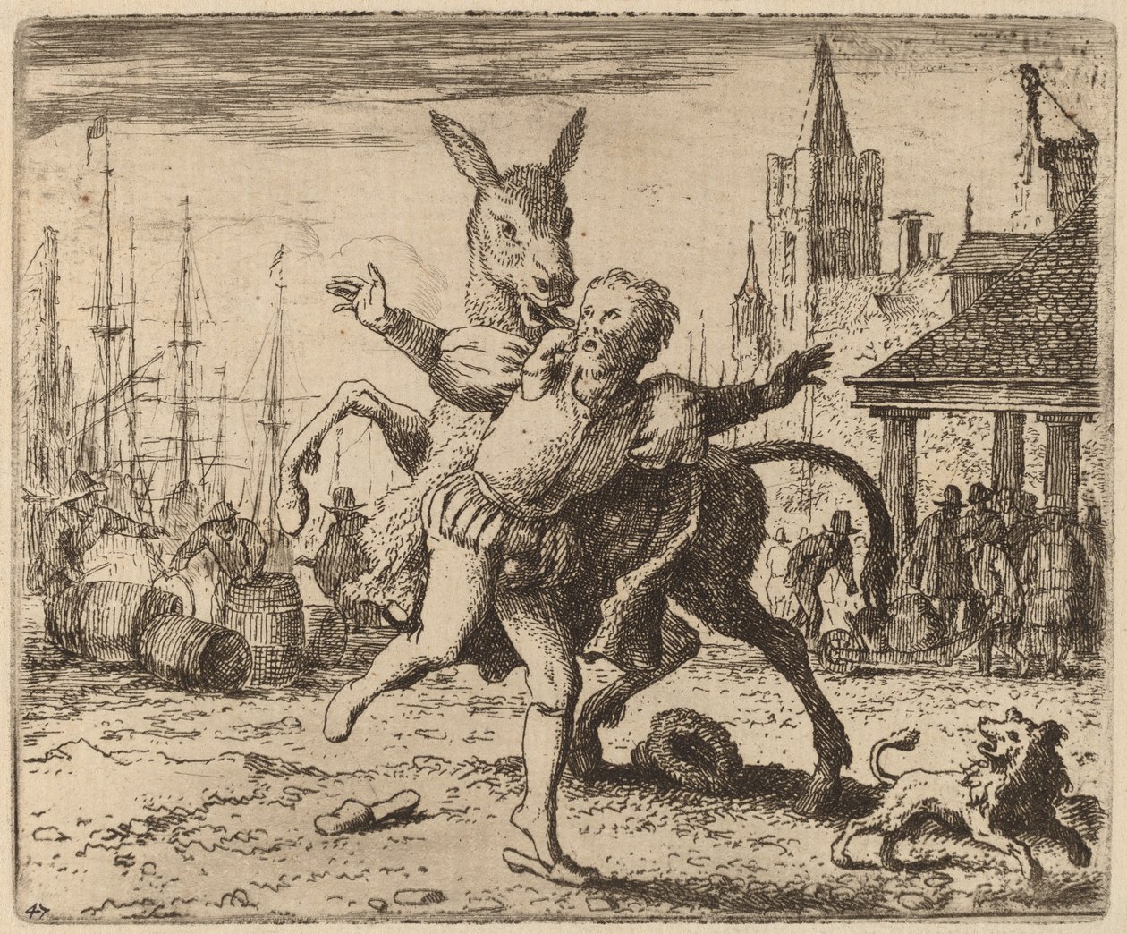 A szamár és a kopó, valószínűleg c. 16451656. alkotó: Allart van Everdingen