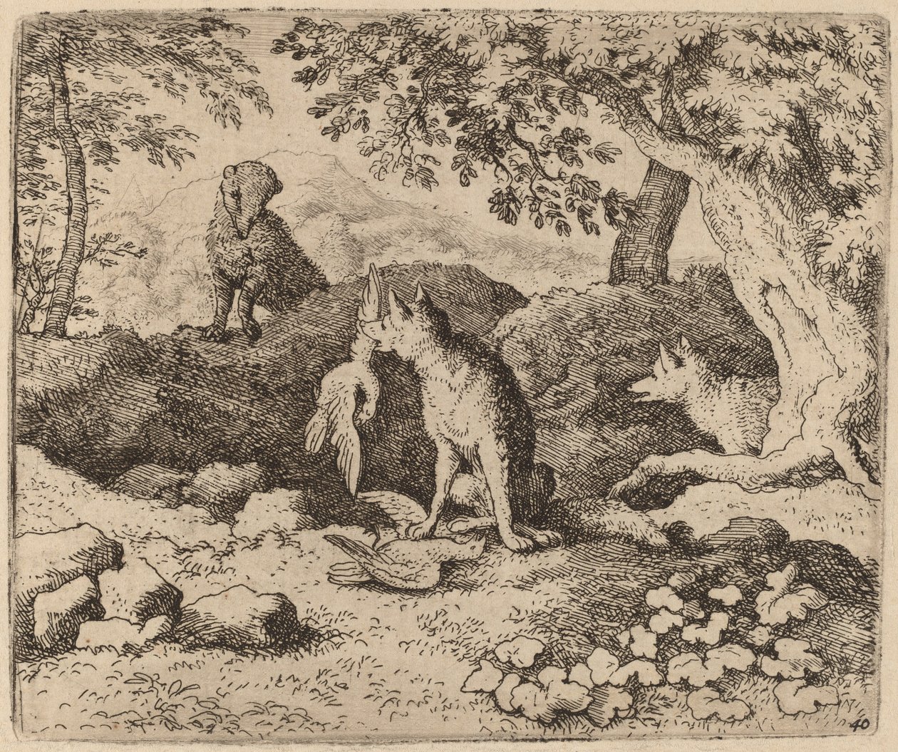 The Badger Goes to Warn Reynard, valószínűleg c. 16451656. alkotó: Allart van Everdingen