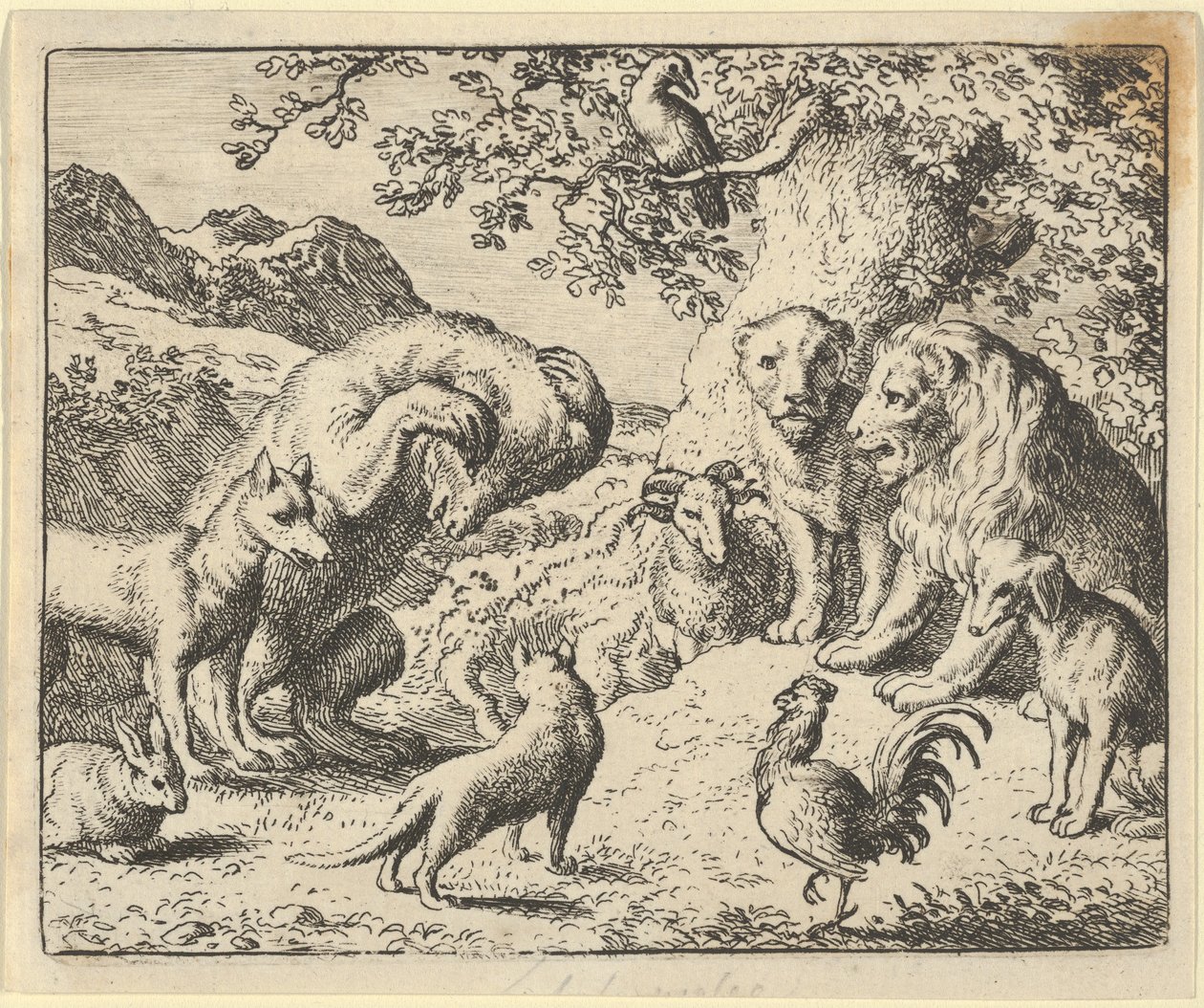 A medve igazságot keres az oroszlántól Renard ellen, 1650-75. alkotó: Allart van Everdingen
