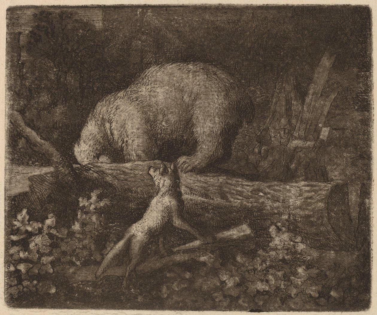 A Bear Trapped, valószínűleg c. 16451656. alkotó: Allart van Everdingen