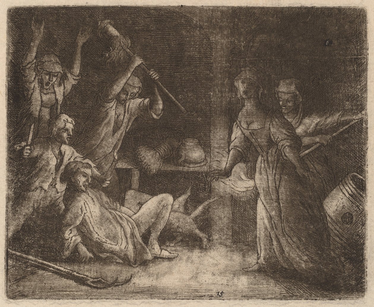 A macska csapdába esett és megvert, valószínűleg c. 16451656. alkotó: Allart van Everdingen