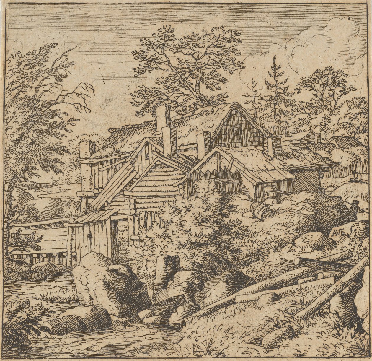 A Hamlet a hegyoldalon, 17. század közepe, 17. század közepe. alkotó: Allart van Everdingen