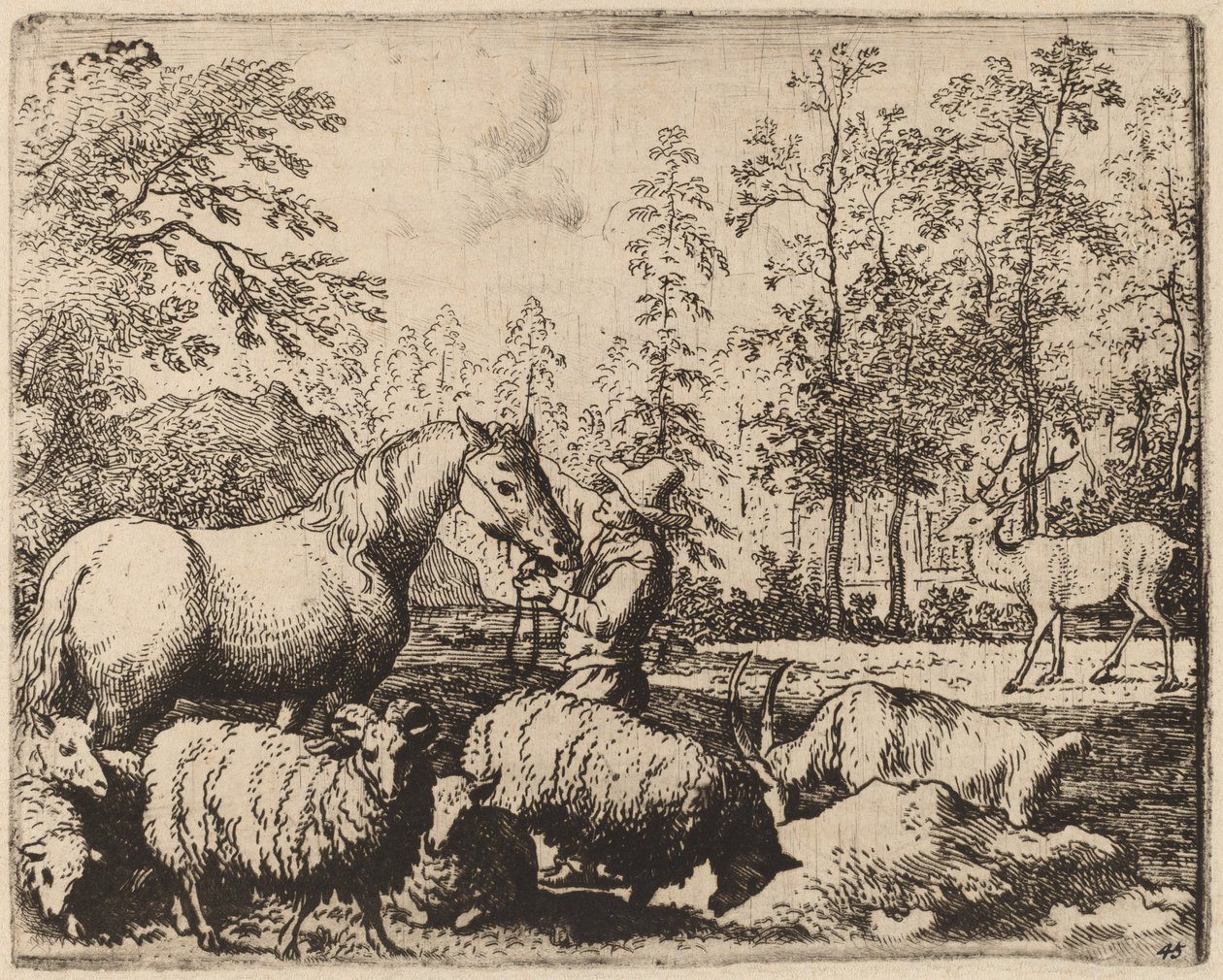 A ló és a szarvas, valószínűleg c. 16451656. alkotó: Allart van Everdingen