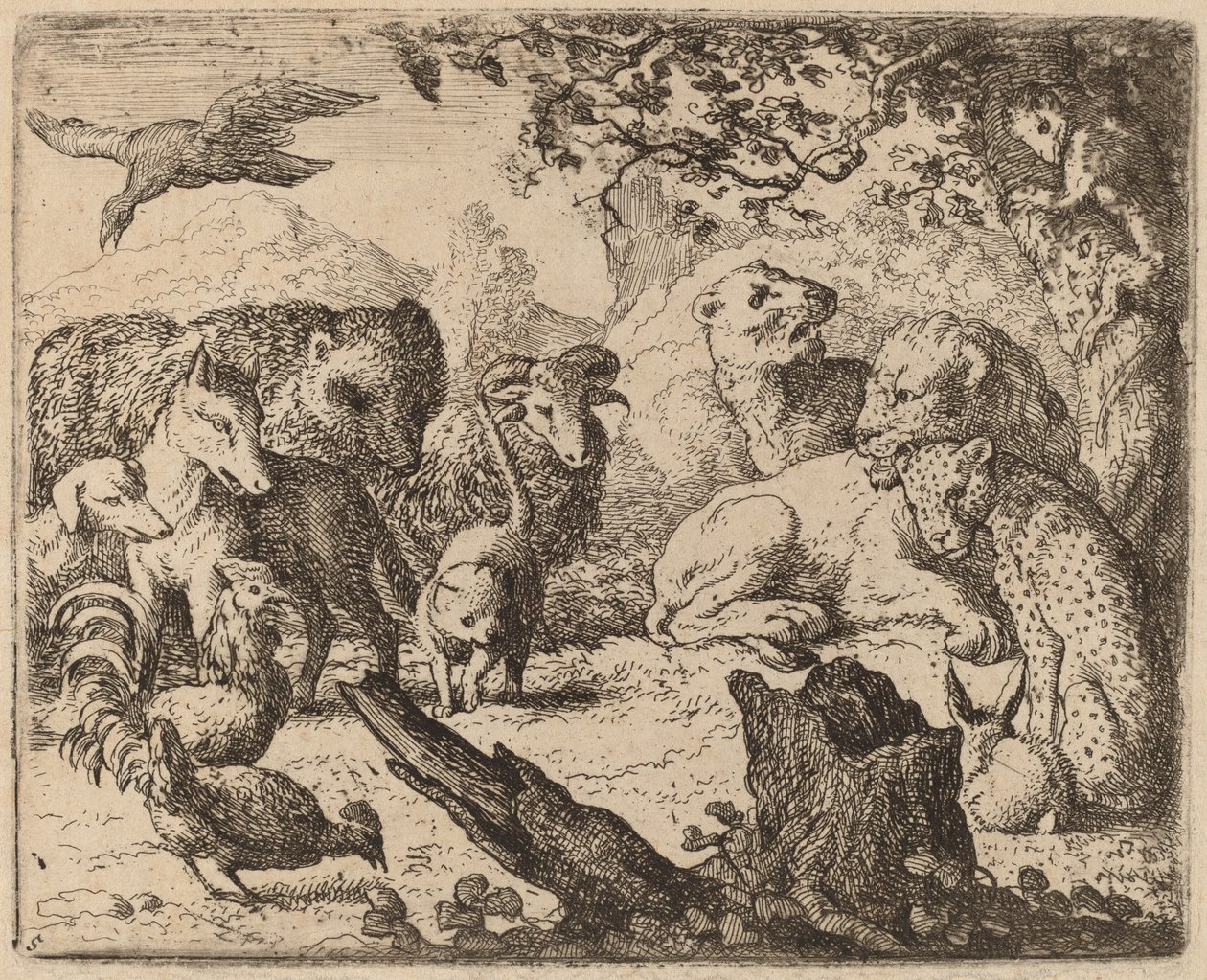 Az oroszlán békét hirdet, valószínűleg c. 16451656. alkotó: Allart van Everdingen