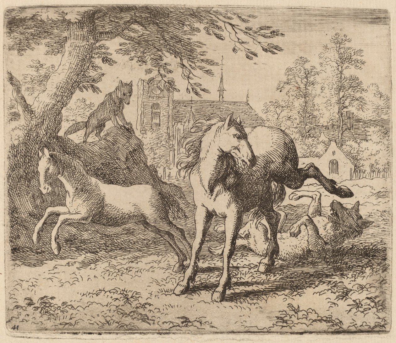 A kanca és a farkas, valószínűleg c. 16451656. alkotó: Allart van Everdingen