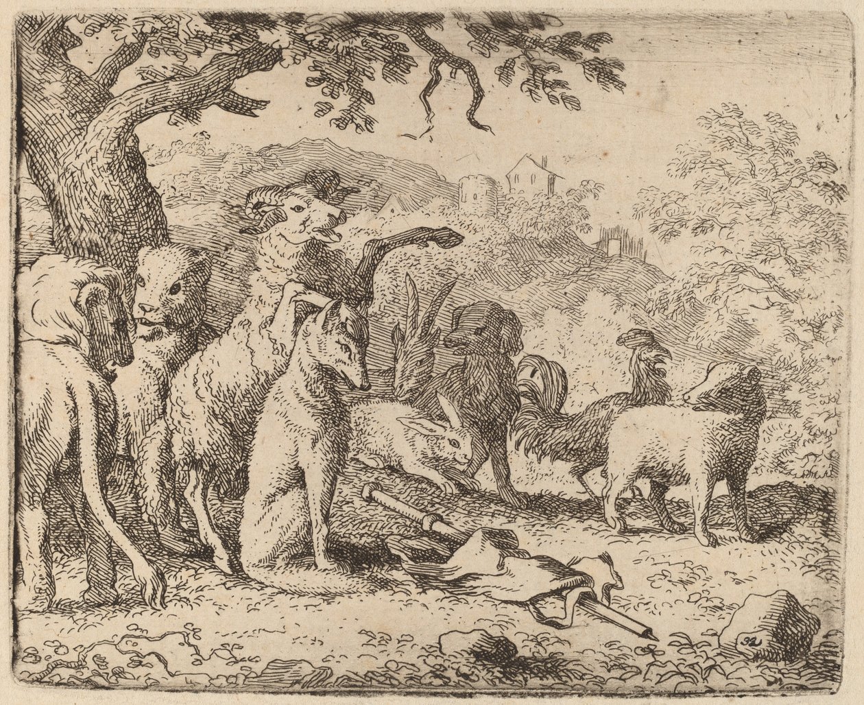 A kos megáldja Reynardot, valószínűleg c. 16451656. alkotó: Allart van Everdingen