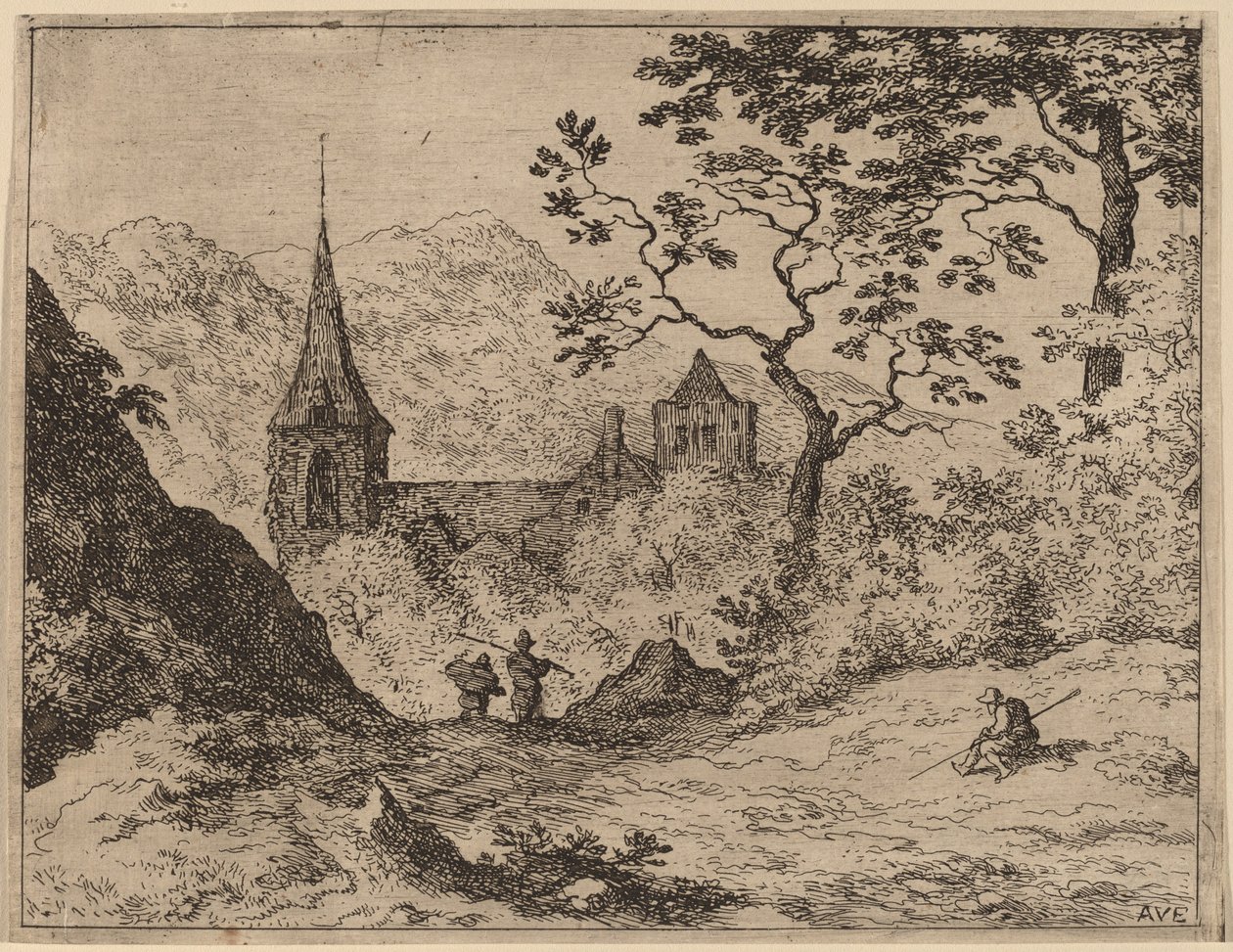 A templomtorony, valószínűleg c. 16451656. alkotó: Allart van Everdingen