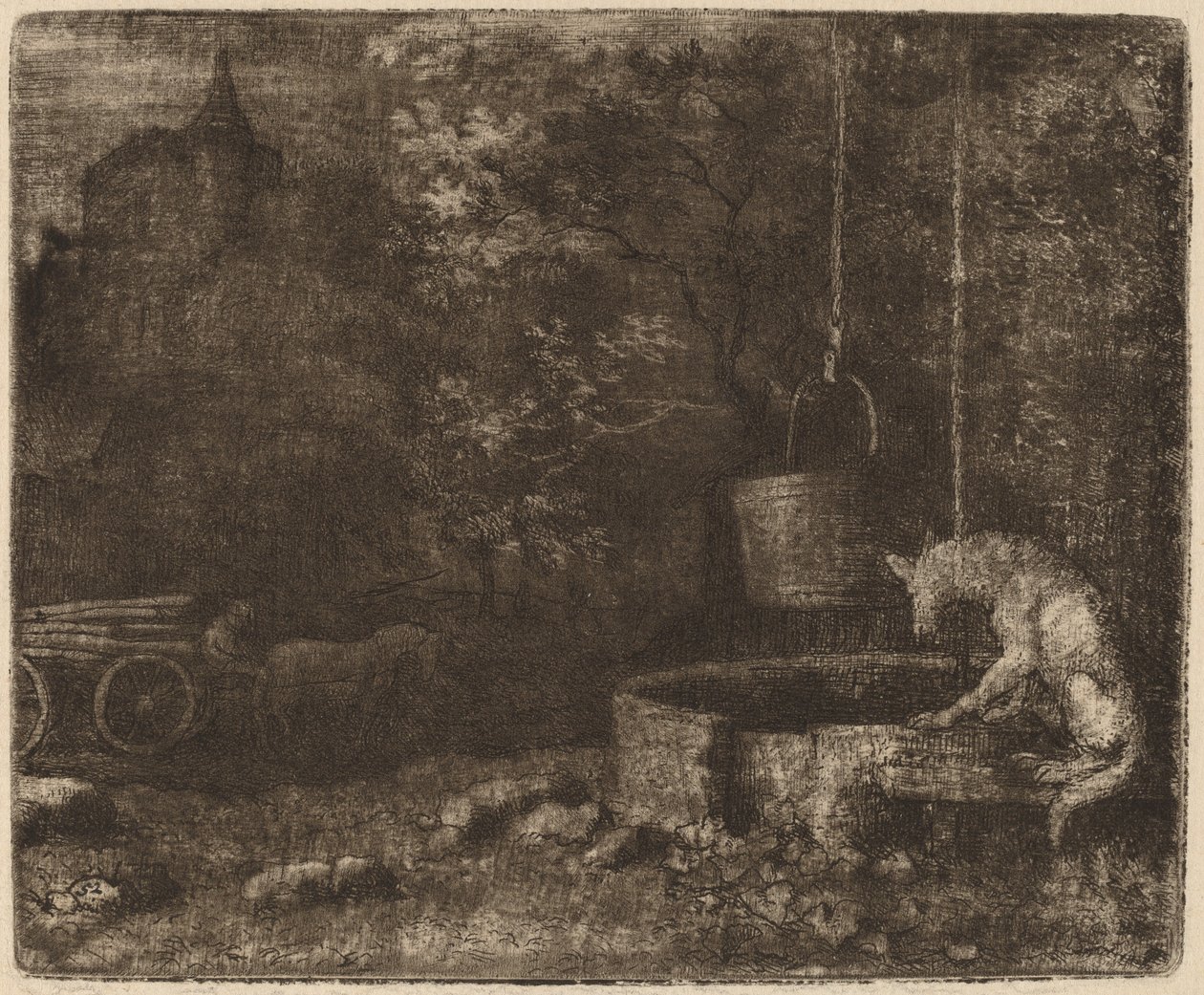 A farkas és a kút valószínűleg c. 16451656. alkotó: Allart van Everdingen