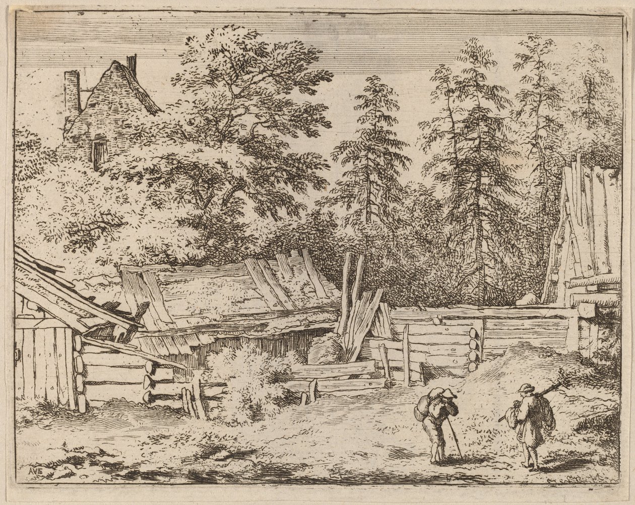 Három házikó, valószínűleg c. 16451656. alkotó: Allart van Everdingen