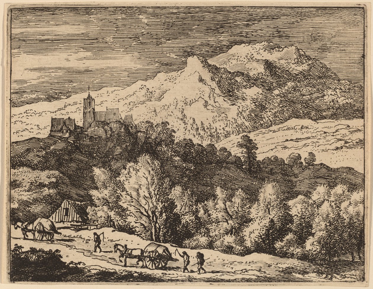 Két szekér, valószínűleg c. 16451656. alkotó: Allart van Everdingen