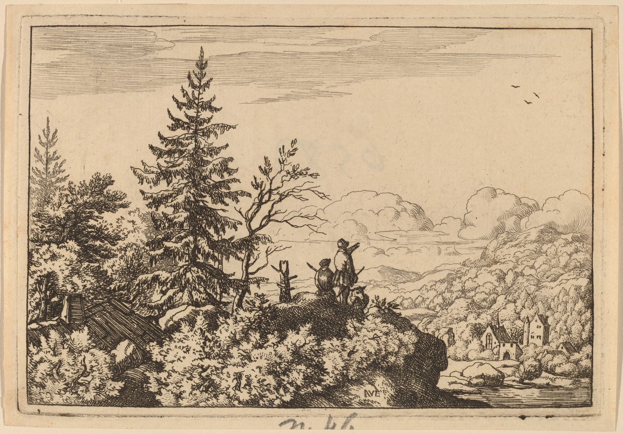 Két férfi egy dombon, valószínűleg c. 16451656. alkotó: Allart van Everdingen