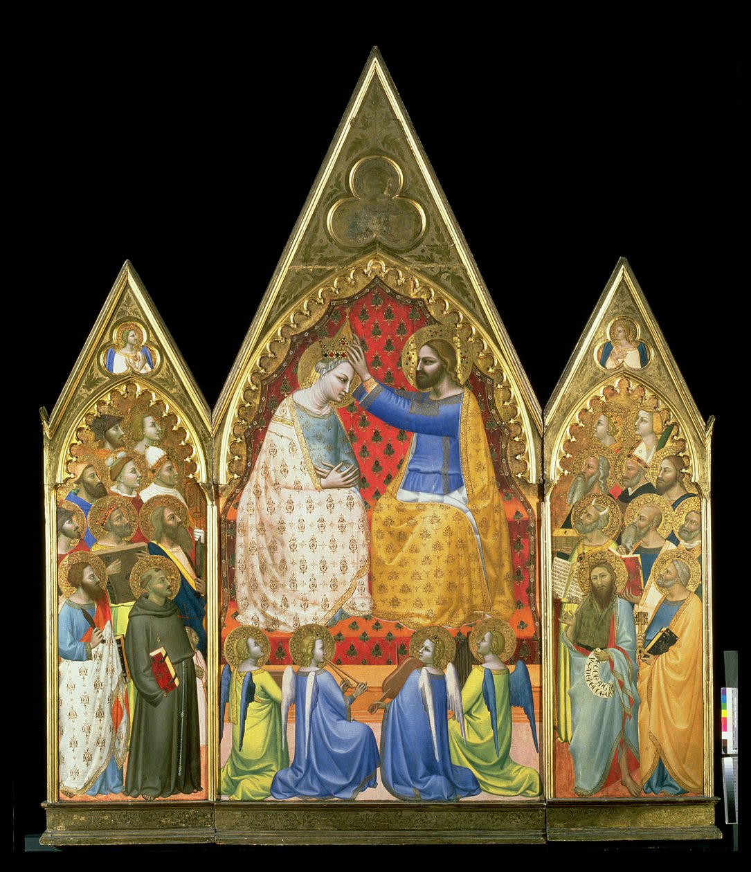 Szűz Mária megkoronázása (tempera, tábla) alkotó: Allegretto Nuzi