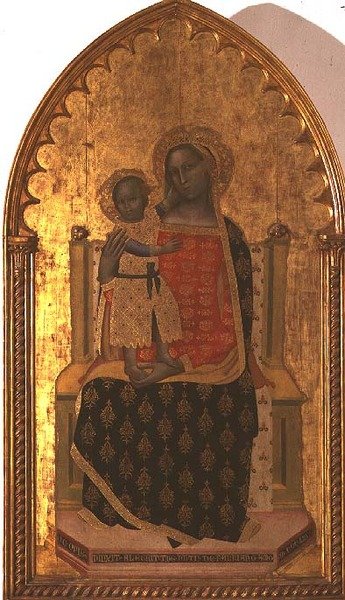 Madonna és gyermek trónolt alkotó: Allegretto Nuzi