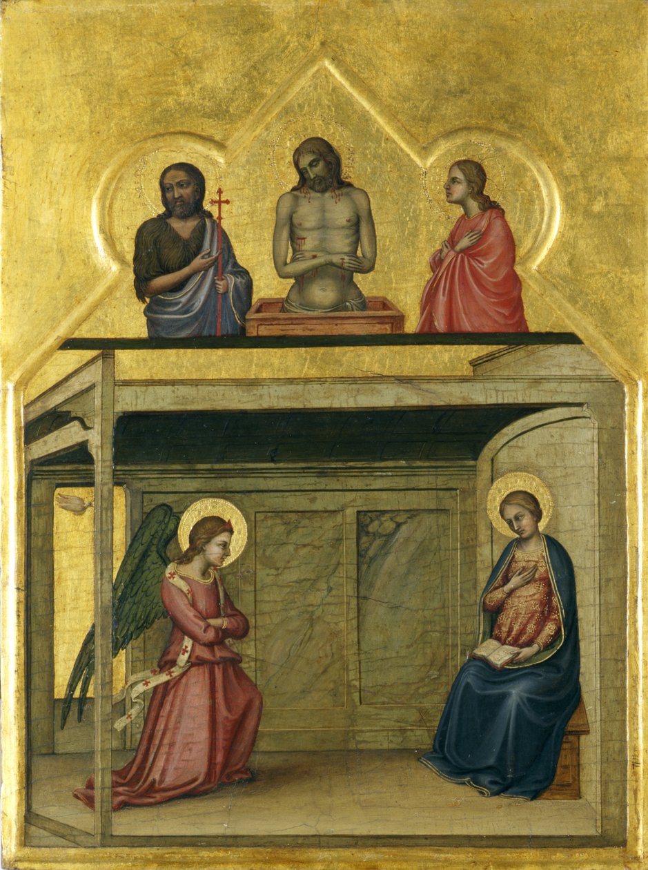 Az Angyali üdvözlet és Krisztus szenvedése, 1351-75 körül (tempera fán) alkotó: Allegretto Nuzi