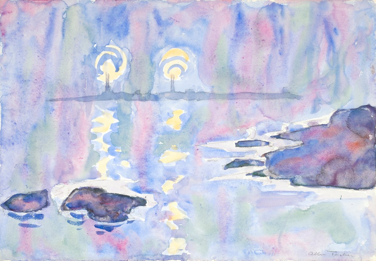 Akvarell sz. 73, Kék és levendula, 1928. alkotó: Allen Tucker