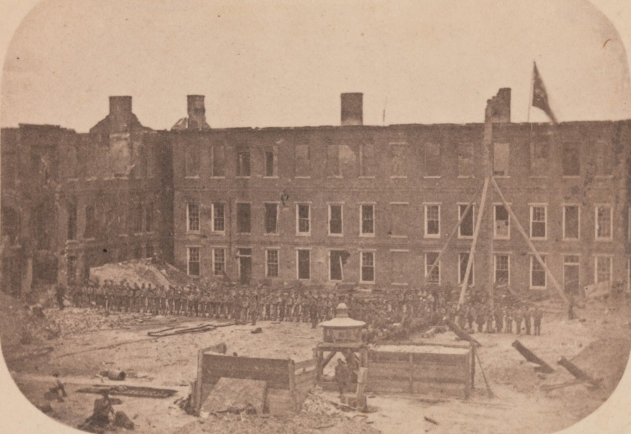 Fort Sumter kiürítése, 1861. április, 1861. április. alkotó: Alma A. Pelot.