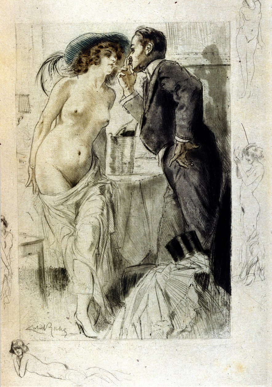 Almery Lobel-Riche (Lobel Riche) (1880-1950) 1926-os illusztrációja Octave Mirbeau (1848-1917) „Le journal d