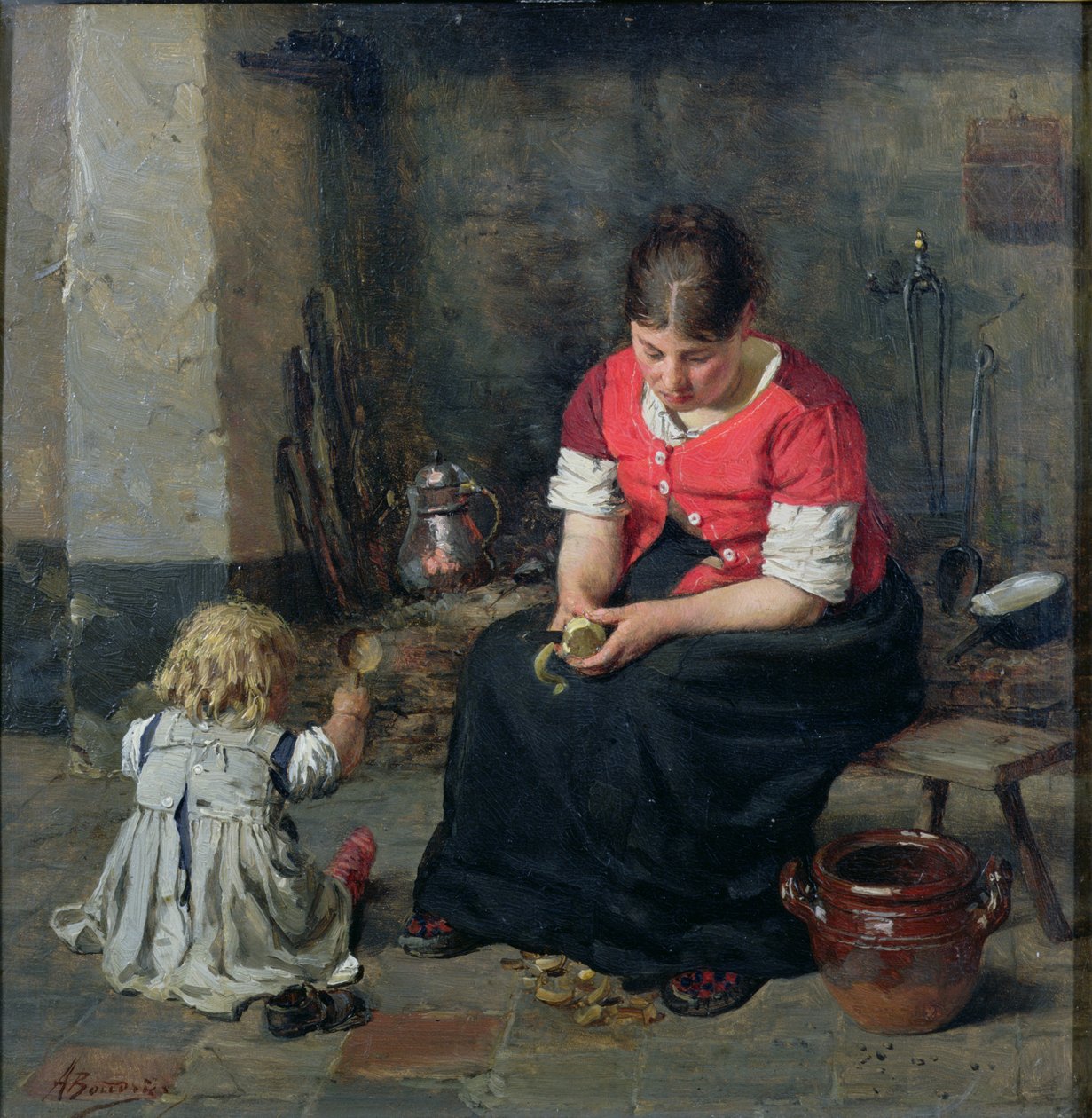 Zöldségek elkészítése (panel) alkotó: Alois Boudry