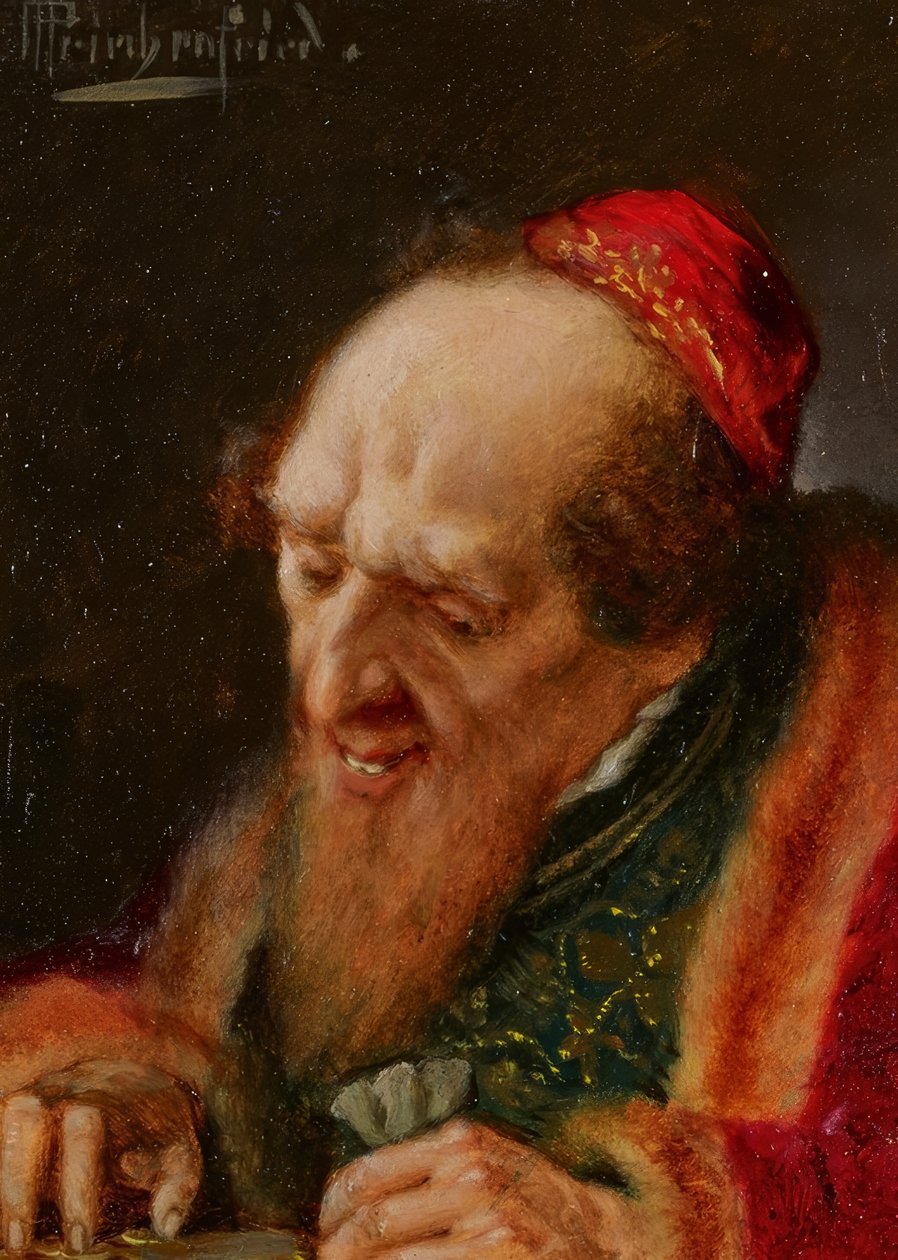 Kereskedő pénzszámlálás alkotó: Alois Heinrich Priechenfried