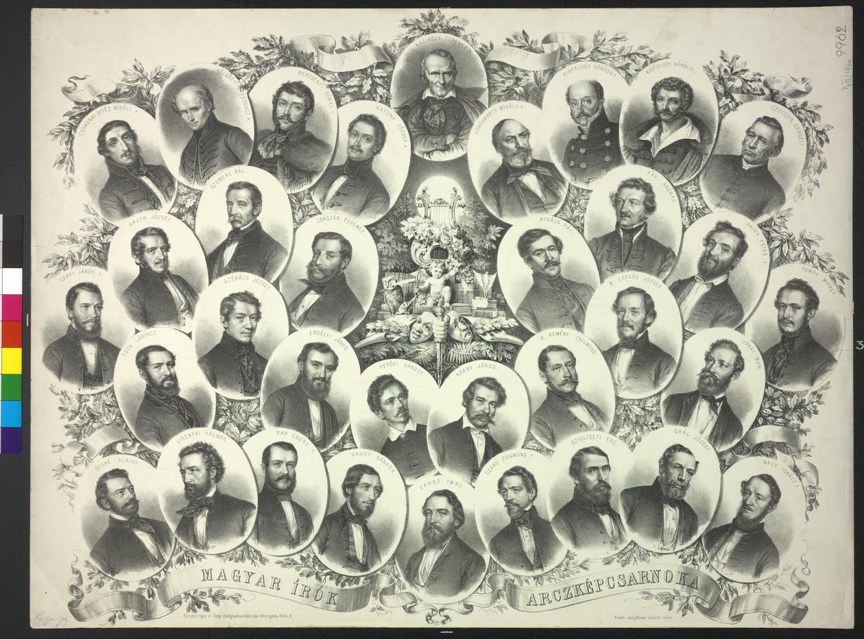 Magyar írók tablója alkotó: Alois Rohn