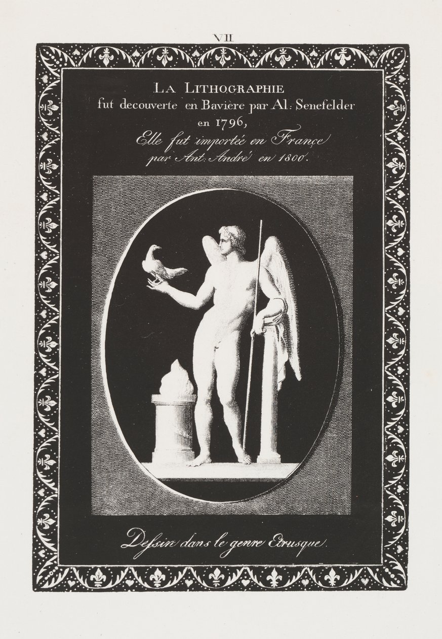A litográfia művészete: Dedikálólap, VII. tábla alkotó: Alois Senefelder