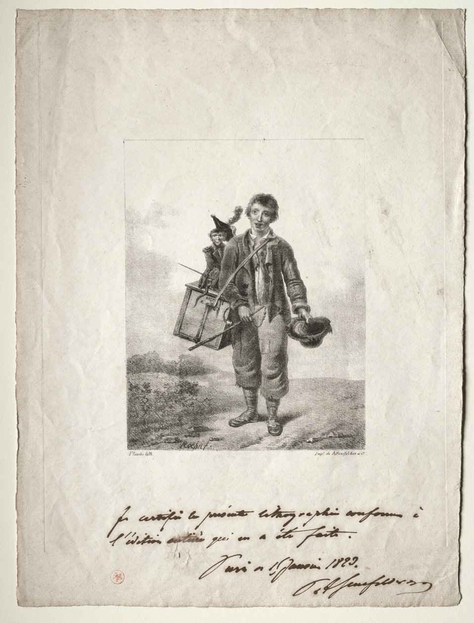 Orgonacsiszoló fiú alkotó: Alois Senefelder